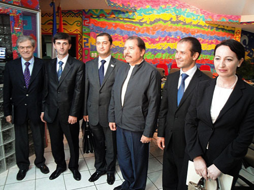Делегация Абхазии и президент Никарагуа Даниель Ортега (третий справа). Фото "Кавказского Узла"