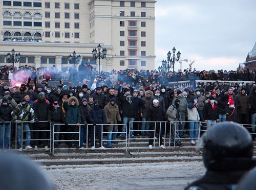 Москва, Манежная площадь, 11 декабря 2010 г. Фото:  Юрий Тимофеев, RFE/RL.
