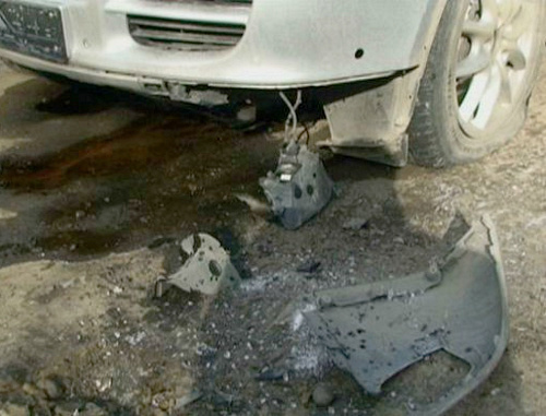 Взорванный автомобиль. Фото пресс-службы МВД