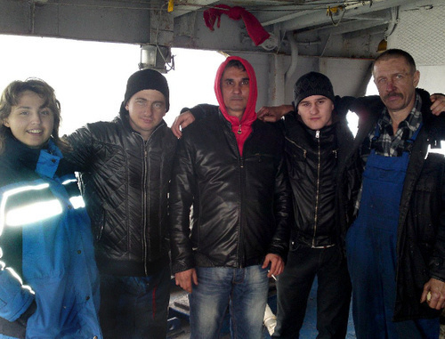 Члены экипажа сухогруза "Ватан-1". Баку, 18 марта 2014 г. Фото предоставлено членами экипажа