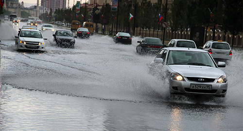 Грозный после дождя. Сентябрь 2014 г. Фото Магомеда Магомедова для "Кавказского узла"