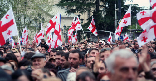 Акция «Единого национального движения». Тбилиси, 27 марта 2013 г. Фото  Анны Коноплевой для «Кавказского узла»