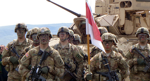 Американские участники военных учений. Май 2015 года. Фото  Инны Кукуджановой для "Кавказского узла"