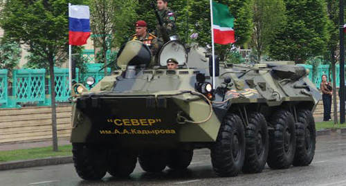 Военная техника батальона Север на параде победы в Грозном. май 2015. Фото Магомеда Магомедова для "Кавказского узла"
