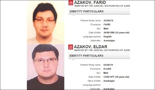 Эльдар и Фарид Азаковы в базе данных Интерпола. Фото: Interpol.int
