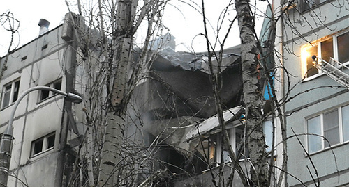 Дом, пострадавший от взрыва газа. Волгоград, 20 декабря 2015 г. Фото Татьяны Филимоновой для "Кавказского узла"