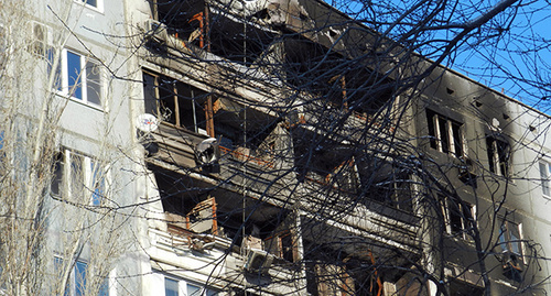 Разрушенная взрывом многоэтажка на улице Космонавтов, 47 в Волгограде. Фото Татьян Филимоновой для "Кавказского узла"