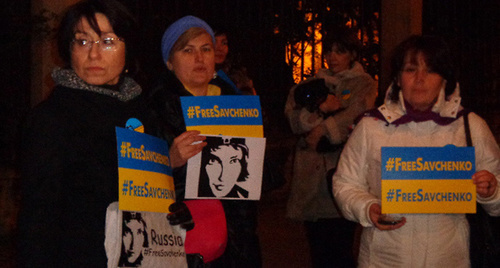 Тбилисские сторонники Савченко. Фото  Инны Кукуджановой для "Кавказского узла" 