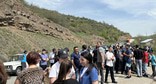 Протестующие против делимитации армяно-азербайджанской границы заблокировали автодорогу Ереван – Бавра. 21 апреля 2024 года. Фото: Armenia Today https://armeniatoday.news/politics-ru/736543/