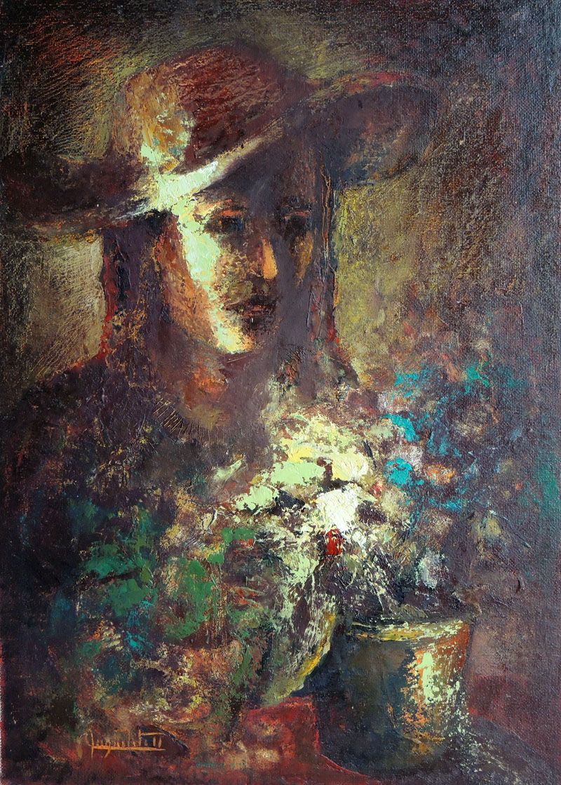 Девушка с цветами.