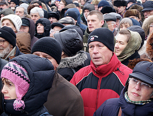 Участники антинационалистического митинга на Пушкинской площади в Москве, 26 декабря 2010 года. Фото "Кавказского узла"