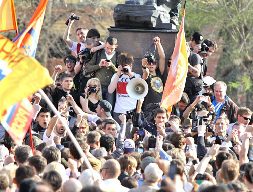 Митинг в поддержку Олега Шеина в Астрахани. 14 апреля 2012 г. Фото Ивана Ротанова для "Кавказского узла" Митинг в поддержку Олега Шеина в Астрахани. 14 апреля 2012 г. Фото Ивана Ротанова для "Кавказского узла"