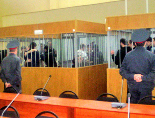 Подсудимые по делу о нападении на Нальчик в зале суда. Фото Людмилы Маратовой для "Кавказского узла" Подсудимые по делу о нападении на Нальчик в зале суда. Фото Людмилы Маратовой для "Кавказского узла"