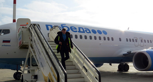 Самолёт бюджетной авиакомпании "Победа". Фото Тимура Исаева для "Кавказского узла"