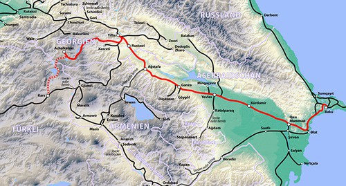 Карта строящейся железнодорожной магистрали. Фото: https://upload.wikimedia.org/wikipedia/commons/3/33/Map_of_the_Kars-Akhalkalaki-Tbilisi-Baku_railway.png Карта строящейся железнодорожной магистрали. Фото: https://upload.wikimedia.org/wikipedia/commons/3/33/Map_of_the_Kars-Akhalkalaki-Tbilisi-Baku_railway.png