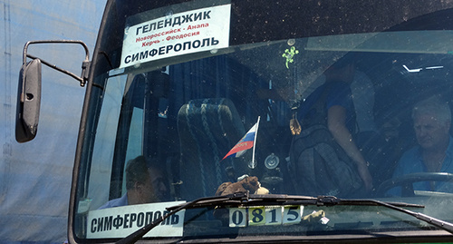 Кабина водителя междугороднего автобуса Геленджик - Симферополь. Фото Нины Тумановой для "Кавказского узла" Кабина водителя междугороднего автобуса Геленджик - Симферополь. Фото Нины Тумановой для "Кавказского узла"