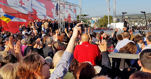 Акция Единого национального движения. Фото: Sputnik/Alexander Imedashvili Акция Единого национального движения. Фото: Sputnik/Alexander Imedashvili