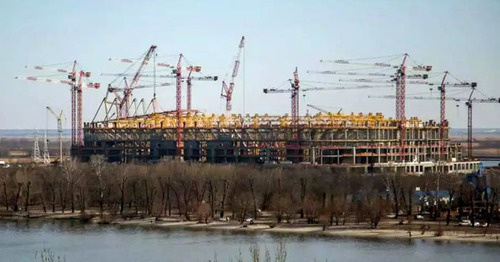 Строительство стадиона "Ростов-Арена". Фото пользователя taz518 http://wikimapia.org/ Строительство стадиона "Ростов-Арена". Фото пользователя taz518 http://wikimapia.org/