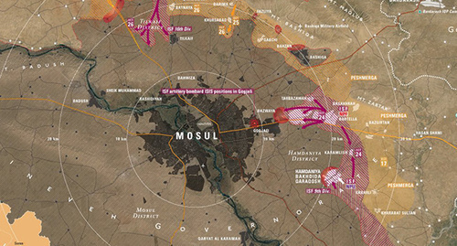 Карта военных действий в районе Восточного Мосула. Фото https://southfront.org/wp-content/uploads/2016/08/mosul-frontline-and-forces.png Карта военных действий в районе Восточного Мосула. Фото https://southfront.org/wp-content/uploads/2016/08/mosul-frontline-and-forces.png