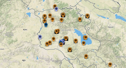 Для фиксирования нарушений в ходе голосования в Армении создан сайт #Armvote17, принцип работы которого схож с российским проектом "Карта нарушений". Фото: скриншот сайта https://ahazang.ushahidi.io/views/map Для фиксирования нарушений в ходе голосования в Армении создан сайт #Armvote17, принцип работы которого схож с российским проектом "Карта нарушений". Фото: скриншот сайта https://ahazang.ushahidi.io/views/map