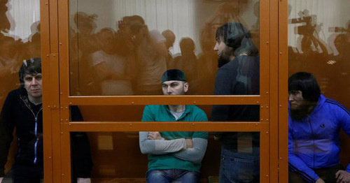 Тамерлан Эскерханов, Шагид Губашев, Заур Дадаев и Анзон Губашев (слева направо) в зале суда. Москва, 27 июня 2017 г. Фото REUTERS/Sergei Karpukhin Тамерлан Эскерханов, Шагид Губашев, Заур Дадаев и Анзон Губашев (слева направо) в зале суда. Москва, 27 июня 2017 г. Фото REUTERS/Sergei Karpukhin