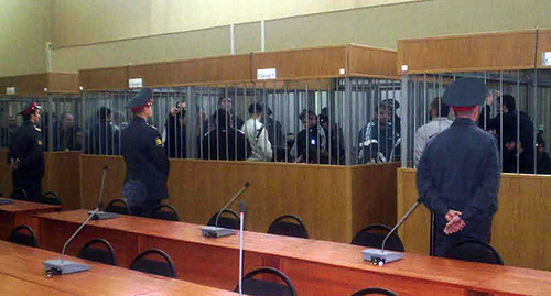 Осужденные по делу о нападении на Нальчик в зале суда. Фото корреспондента "Кавказского узла" Осужденные по делу о нападении на Нальчик в зале суда. Фото корреспондента "Кавказского узла"