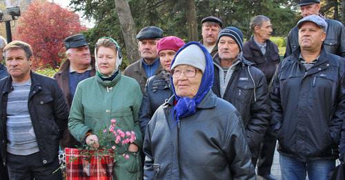 Пикет шахтеров в Гуково. 23 октября 2017 года. Фото Вячеслава Прудникова для "Кавказского узла" Пикет шахтеров в Гуково. 23 октября 2017 года. Фото Вячеслава Прудникова для "Кавказского узла"