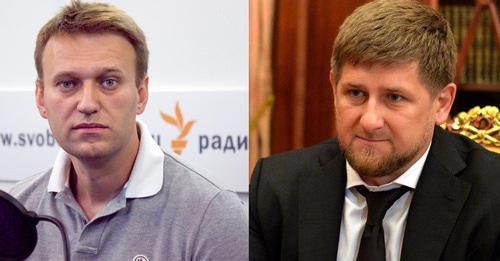 Алексей Навальный и Рамзан Кадыров (справа). Коллаж "Кавказского узла" Фото: RFE/RL, https://ru.wikipedia.org Алексей Навальный и Рамзан Кадыров (справа). Коллаж "Кавказского узла" Фото: RFE/RL, https://ru.wikipedia.org