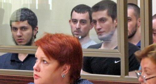 Подсудимые по делу "Орджоникидзевского джамаата" в зале суда. Фото Константина Волгина для "Кавказского узла" Подсудимые по делу "Орджоникидзевского джамаата" в зале суда. Фото Константина Волгина для "Кавказского узла"