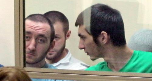 Подсудимые по делу "Орджоникидзевского джамаата" . Фото Фото Константина Волгина для "Кавказского узла" Подсудимые по делу "Орджоникидзевского джамаата" . Фото Фото Константина Волгина для "Кавказского узла"
