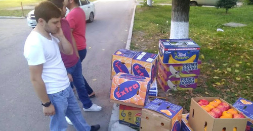 Продукты, купленные на собранные средства для студентов и репатриантов из Сирии. Фото Ратмира Карова для "Кавказского узла" Продукты, купленные на собранные средства для студентов и репатриантов из Сирии. Фото Ратмира Карова для "Кавказского узла"