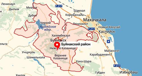 Карта Буйнакского района Дагестана. Фото Яндекс-карты Карта Буйнакского района Дагестана. Фото Яндекс-карты