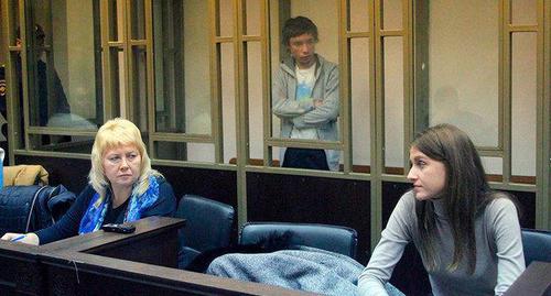 Павел Гриб и его адвокаты в зале суда. Фото Константина Волгина для "Кавказского узла" Павел Гриб и его адвокаты в зале суда. Фото Константина Волгина для "Кавказского узла"