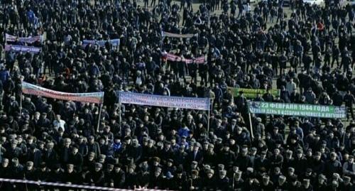 Траурный митинг в селении Ярык-Су, 23 февраля 2019 года. Фото предоставлено организаторами. Траурный митинг в селении Ярык-Су, 23 февраля 2019 года. Фото предоставлено организаторами.