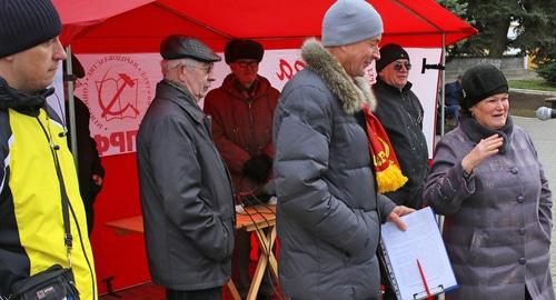 Митинг в Красном Сулине 23 марта 2019 года. Фото Вячеслава Прудникова для "Кавказского узла" Митинг в Красном Сулине 23 марта 2019 года. Фото Вячеслава Прудникова для "Кавказского узла"
