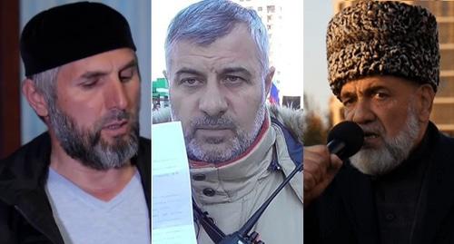 Муса Мальсагов, Барах Чемурзиев, Ахмед Барахоев, (слева направо) коллаж "Кавказского узла". Муса Мальсагов, Барах Чемурзиев, Ахмед Барахоев, (слева направо) коллаж "Кавказского узла".