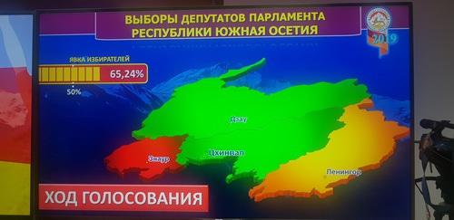 Данные о результатах голосования на парламентских выборах в Южной Осетии. 9 июня 2019 года. Фото Анны Джиоевой для "Кавказского узла" Данные о результатах голосования на парламентских выборах в Южной Осетии. 9 июня 2019 года. Фото Анны Джиоевой для "Кавказского узла"