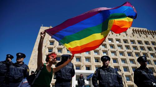 ЛГБТ-акция в Тбилиси. Фото Reuters, Давид Мдзинаришвили ЛГБТ-акция в Тбилиси. Фото Reuters, Давид Мдзинаришвили
