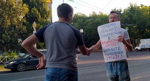 Одиночный пикет в Краснодаре. Фото Анны Гицевич для "Кавказского узла". Одиночный пикет в Краснодаре. Фото Анны Гицевич для "Кавказского узла".
