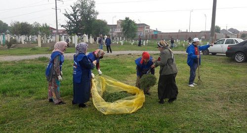 Жители Аргуна во время субботника. Фото: пресс-служба партии "Единая Россия" https://chechen.er.ru/ Жители Аргуна во время субботника. Фото: пресс-служба партии "Единая Россия" https://chechen.er.ru/