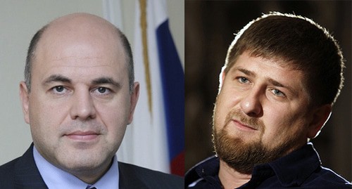 Рамзан Кадыров (слева) и Михаил Мишустин. Коллаж "Кавказского узла", Фото: REUTERS/Denis Sinyakov, nalog.ru https://ru.wikipedia.org/ Рамзан Кадыров (слева) и Михаил Мишустин. Коллаж "Кавказского узла", Фото: REUTERS/Denis Sinyakov, nalog.ru https://ru.wikipedia.org/