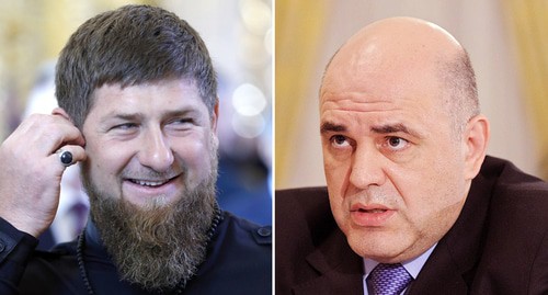 Рамзан Кадыров и Михаил Мишустин. Фото: Пресс-служба Президента РФ, пресс-служба премьер-министра premier.gov.ru. Коллаж "Кавказского узла" Рамзан Кадыров и Михаил Мишустин. Фото: Пресс-служба Президента РФ, пресс-служба премьер-министра premier.gov.ru. Коллаж "Кавказского узла"