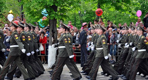 Парад в честь Победы в Краснодаре. Фото: пресс-служба МВД России Парад в честь Победы в Краснодаре. Фото: пресс-служба МВД России
