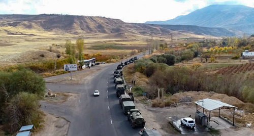Техника российских миротворцев в Нагорном Карабахе. Фото: пресс-служба Минобороны России http://mil.ru/russian_peacekeeping_forces/media/video.htm Техника российских миротворцев в Нагорном Карабахе. Фото: пресс-служба Минобороны России http://mil.ru/russian_peacekeeping_forces/media/video.htm