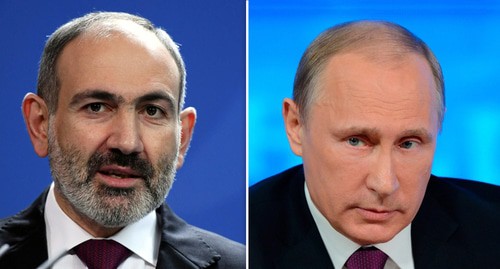 Никол Пашинян, Владимир Путин. Фото: REUTERS/Annegret Hilse, пресс-служба Кремля. Коллаж "Кавказского узла" Никол Пашинян, Владимир Путин. Фото: REUTERS/Annegret Hilse, пресс-служба Кремля. Коллаж "Кавказского узла"