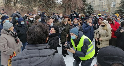 Митинг в сквере Волгограда. 23.01.21. Фото Татьяны Филимоновой для "Кавказского узла" Митинг в сквере Волгограда. 23.01.21. Фото Татьяны Филимоновой для "Кавказского узла"