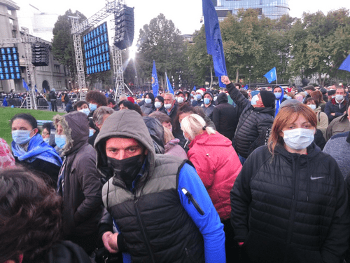 Акция "Грузинской мечты" в Тбилиси. Фото Беслана Кмузова для "Кавказского узла". Акция "Грузинской мечты" в Тбилиси. Фото Беслана Кмузова для "Кавказского узла".