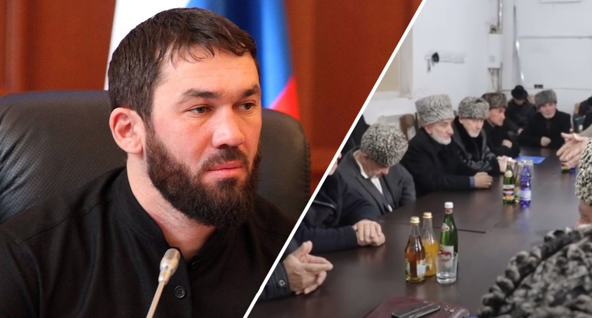Магомед Даудов, участники заседания совета тейпов Ингушетии. Фото: пресс-служба парламента Чеченской Республики, кадр видео "Обращение к чеченскому и ингушскому народам". https://www.youtube.com/watch?v=47Fp6BnVB_o Магомед Даудов, участники заседания совета тейпов Ингушетии. Фото: пресс-служба парламента Чеченской Республики, кадр видео "Обращение к чеченскому и ингушскому народам". https://www.youtube.com/watch?v=47Fp6BnVB_o