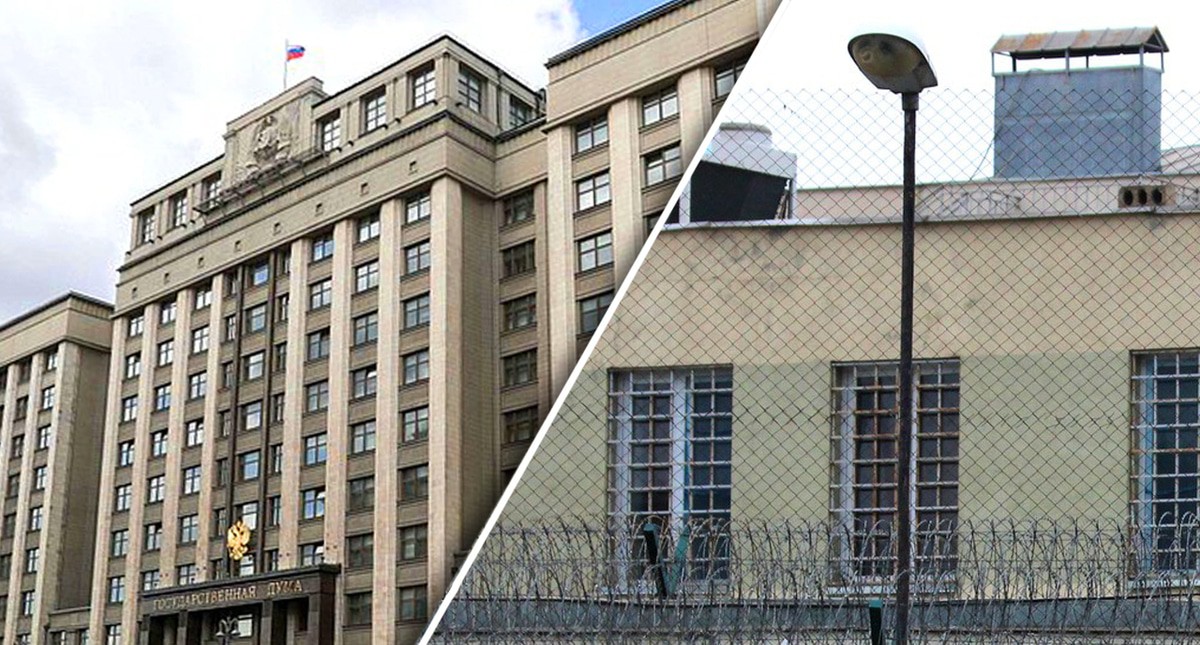 Здание Госдумы РФ, тюремное здание. Фото: пресс-службы Госдумы РФ, Инна Кукуджанова. Коллаж "Кавказского узла" Здание Госдумы РФ, тюремное здание. Фото: пресс-службы Госдумы РФ, Инна Кукуджанова. Коллаж "Кавказского узла"