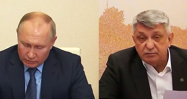 Владимир Путин (слева) и Александр Сокуров. Коллаж "Кавказского узла". Скриншот видео https://www.youtube.com/watch?v=hH_wMIfQ5-o Владимир Путин (слева) и Александр Сокуров. Коллаж "Кавказского узла". Скриншот видео https://www.youtube.com/watch?v=hH_wMIfQ5-o